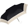 Nakatani Natural Basic Folding Umbrella, UV Tri-Color, Black, Hand Open,