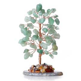 XIANNVXI Green Aventurine Crystal Tree Healing Crystals Stones Tree Tumbled Gemstones Crystal Tree Agate Base Reiki Luck Wealth Money Tree Crystal Gifts