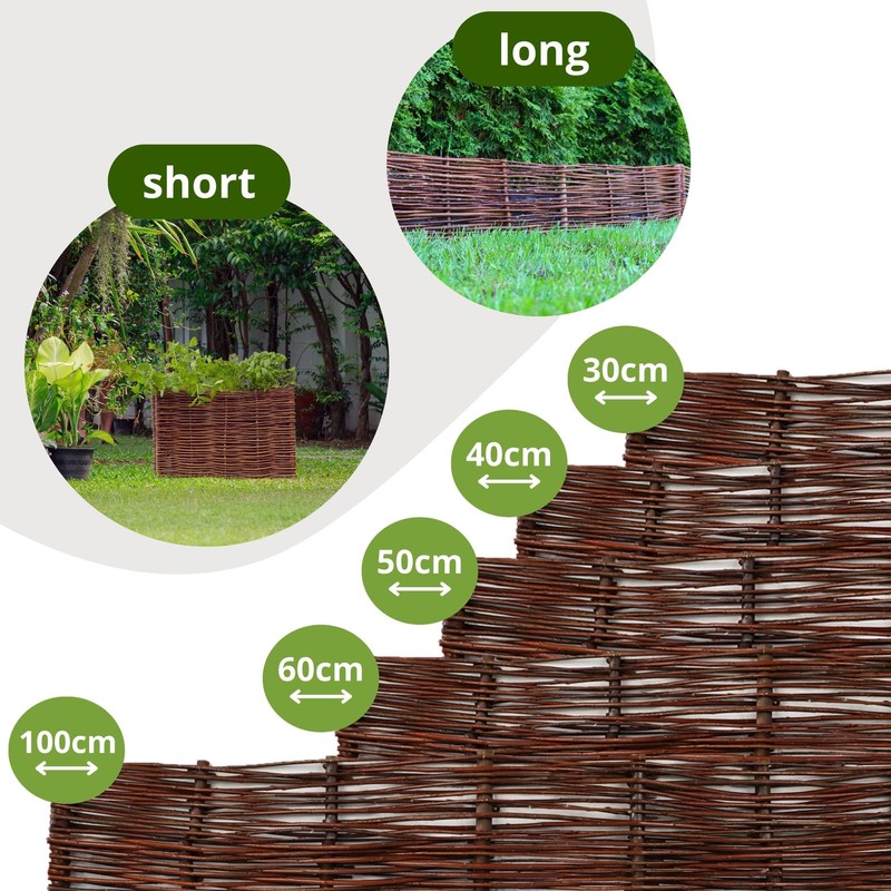 Floranica Willow Flower Bed Edging, Fence in 25 Sizes, Lawn