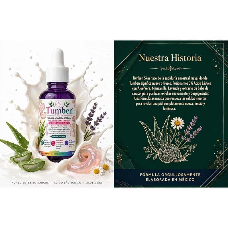 Tumben Skin Elixir Despigmentante y Renovador con Ácido Láctico 3%