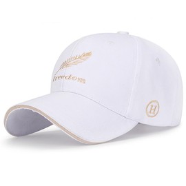 DURINM Baseball Cap Men Women Adjustable Baseball Cap Unisex Peaked Cap for Leisure Outdoor Sports Casual Baseball Embroidery Sports Sun Hat Hats Brass Classic, Feathers - white, 58