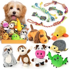 Juguetes para perros pequeños, paquete de 12 juguetes para cachorros para dentición lindos juguetes para perros pequeños, juguetes de peluche para per