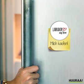 Huuraa Labrador My Love Fridge Magnet Size 59 mm with Motif for Dog Lovers Gift Idea for Friends and Family