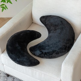 Znhinery Moon Pillow, Decorative Throw Pillows with Soft Faux Rabbit for Bed Couch, Moon Shaped Pillows Plush Floor Cushions Room Decor Pillow for Sofa Bedroom Living Room