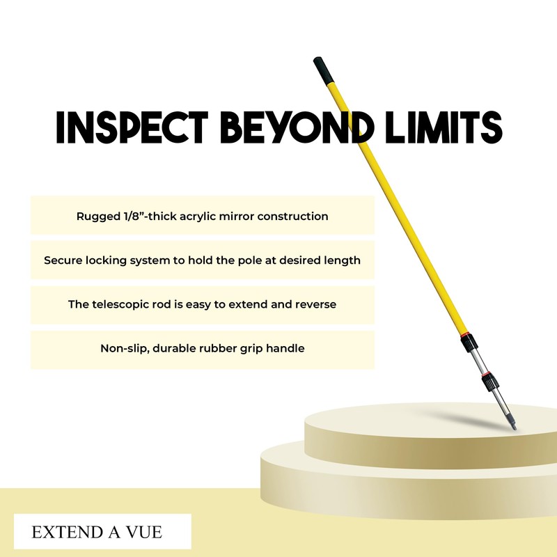 Extend A Vue Inspection Mirror - Telescoping Heavy Duty, Lightweight
