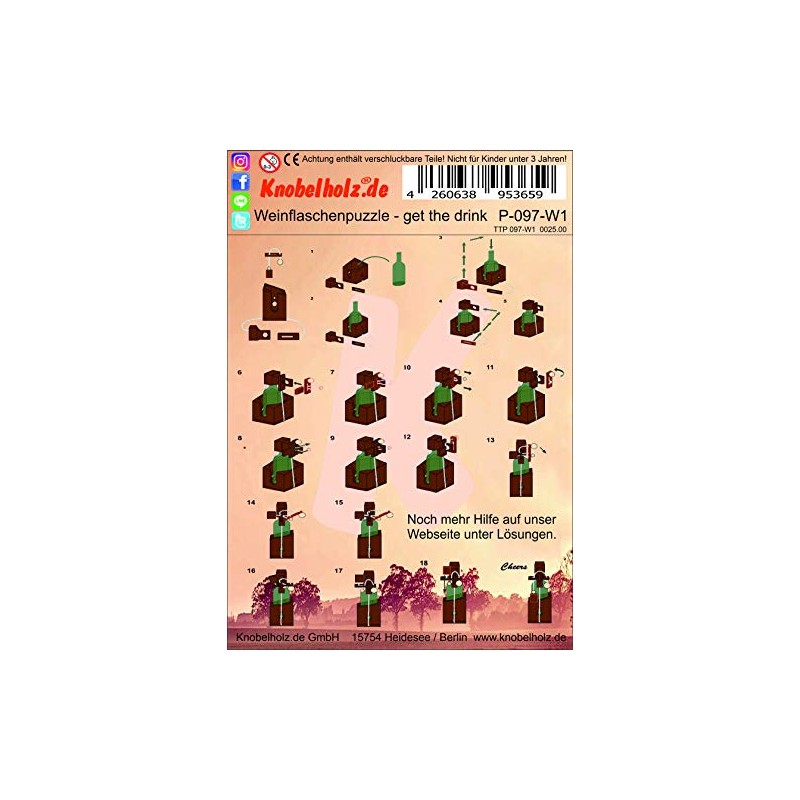 Knobelholz.de Wine Bottles Puzzle Medium