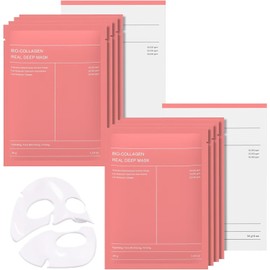 SINYI Bio Mascarilla Colageno 8pcs， Mascarilla de ColáGeno-Colageno，Minimiza los Poros Mejora la Elasticidad，Hidratación duradera（2 cajas)