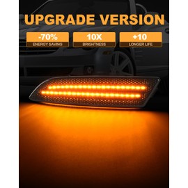 NEIFILES Front LED Side Marker Light Compatible with Chrysler Crossfire 2004-2008 Smoked Lens Fender Bumper Lamps