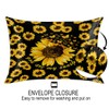 Satin Pillowcase for Hair and Skin Standard Size Summer Sunflower