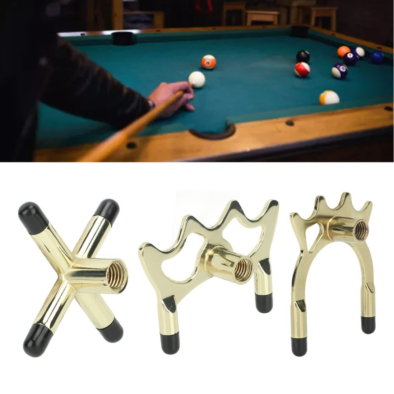 Topyond Set of 3 Reusable Billiard Bridge Heads - Aluminium