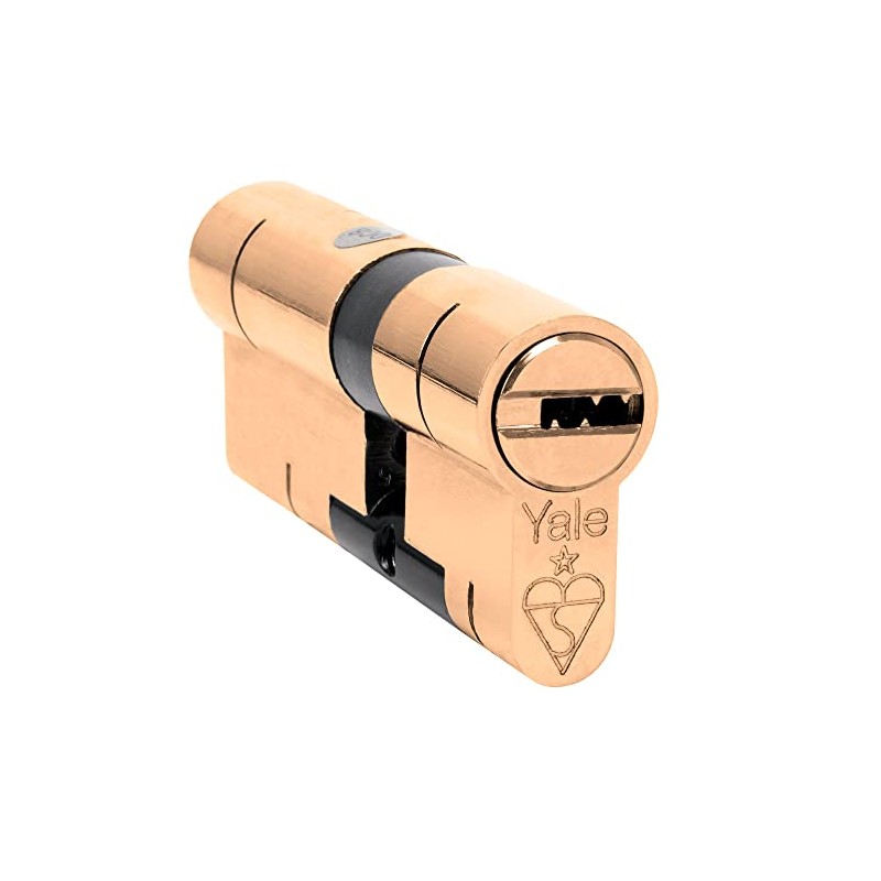 50/50 Brass YALE Superior Euro Cylinder with 3 Keys Anti
