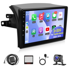 Car Radio Stereo for Toyota Sienna 2004 2005 2006 2007 2008 2009 2010, Android 11 2G+32G Wireless Carplay Android Auto, 9 inch Touchscreen,GPS,FM,Backup Camera (with J.B.L & Large Screen(2G+32G))