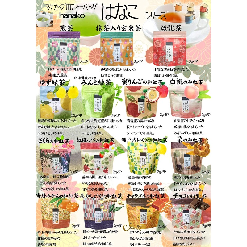 Sakura & Fruit Tea Set of 5 Types, Sakura Japanese