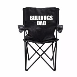 VictoryStore Bulldogs Dad Black Folding Camping Chair with Carry Bag