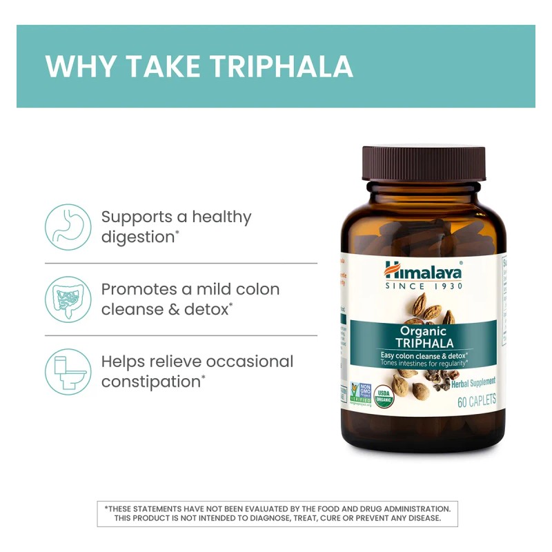 Himalaya Triphala Orgánico Detox Colon 60 Cápsulas 2 Meses