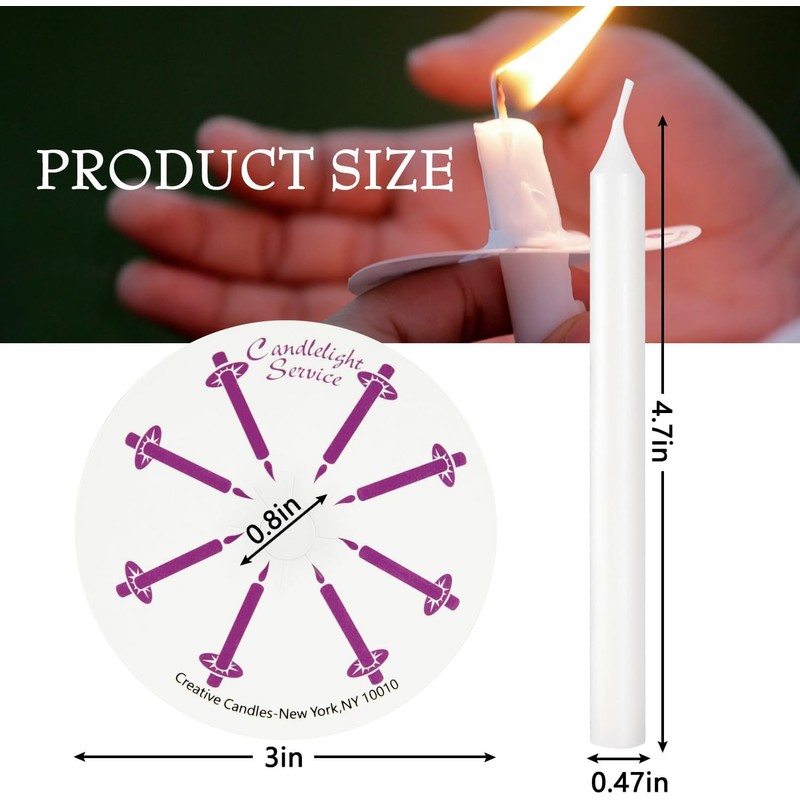 YOROXRG 200 pcs Church Candles with Drip Protectors for Devotional