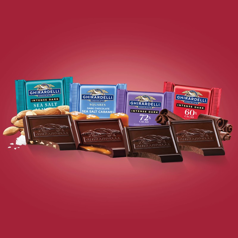 Ghirardelli Dark Assorted Squares Bag, X-Large, 14.86 Ounce