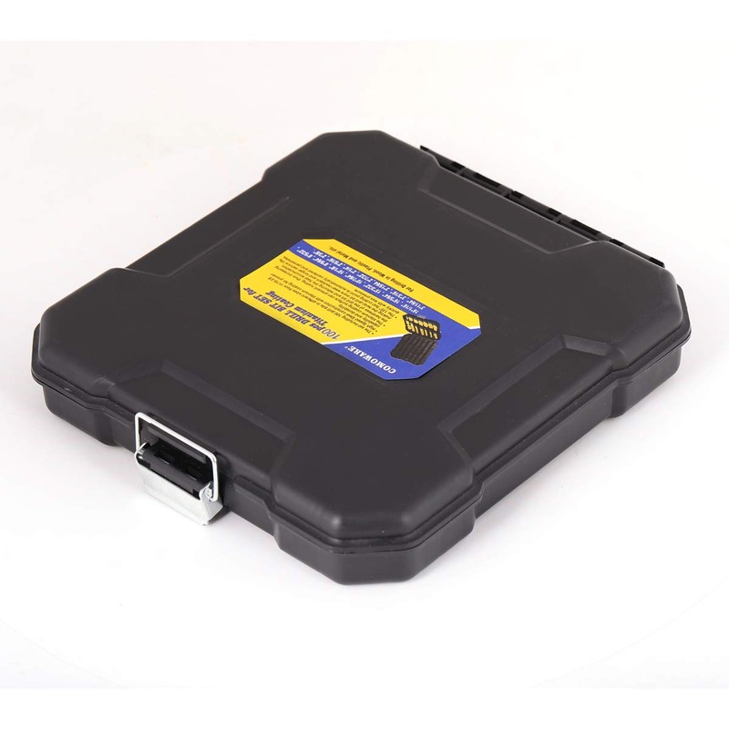 COMOWARE 100 Pcs Titanium Drill Bit Set - High Speed