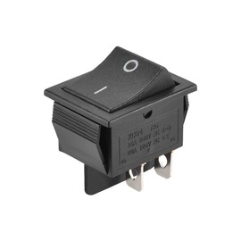 uxcell DPST Boat Rocker Switch Black Toggle Switch for Boat Marine 4 pins ON/OFF AC 250V/16A 125V/20A 1pcs