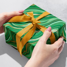 Jillson Roberts Bulk Christmas Gift Wrap, Marbleized Green, Quarter Ream 208 feet x 30 inches