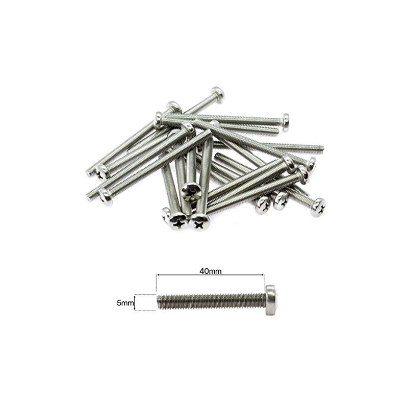 M5 (5mm x 40mm) Phillips Pan Head Machine Screws -