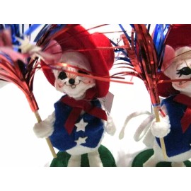 ANNALEE DOLLS 2014 5" PATRIOTIC 4TH OF JULY PAZAZZ MOUSE HOLDING SPARKLER 🧨NWT
