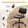 Sweetcrispy Small Office Desk Chair with Wheels Armless Comfy Computer