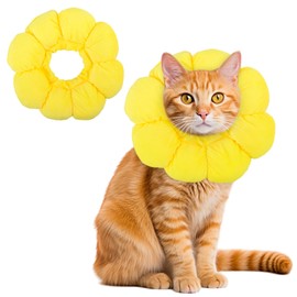 JWTRSVTY Protective Collars for Cats, Sunflower Soft Collar for Cats, Adjustable Elizabethan Cat Collar, for Post-Operative Protection of Cats