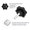 sourcing map 4Pcs M6 x 25mm Star Knobs, Plastic Hex