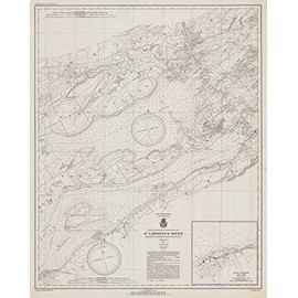 Historic Pictoric Vintage Map - St. Lawrence River Bartlett Pt. Light to Cape Vincent, N.Y, 1941 Nautical NOAA Chart - Vintage Wall Art - 36in x 44in