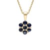 Ivy Gems 9ct Yellow Gold Blue Sapphire Floral Cluster Pendant