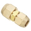 PATIKIL 1/2" to 5/8" Pipe Extension Joint Connector, Free Welding Brass Pipe Coupler Adapters with 2pcs Flare Nuts for Air Conditioner Refrigeration