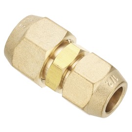 PATIKIL 1/2" to 5/8" Pipe Extension Joint Connector, Free Welding Brass Pipe Coupler Adapters with 2pcs Flare Nuts for Air Conditioner Refrigeration