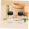 BUGUUYO 25pcs Plastic Sample Vials with Black Lids Wide Mouth