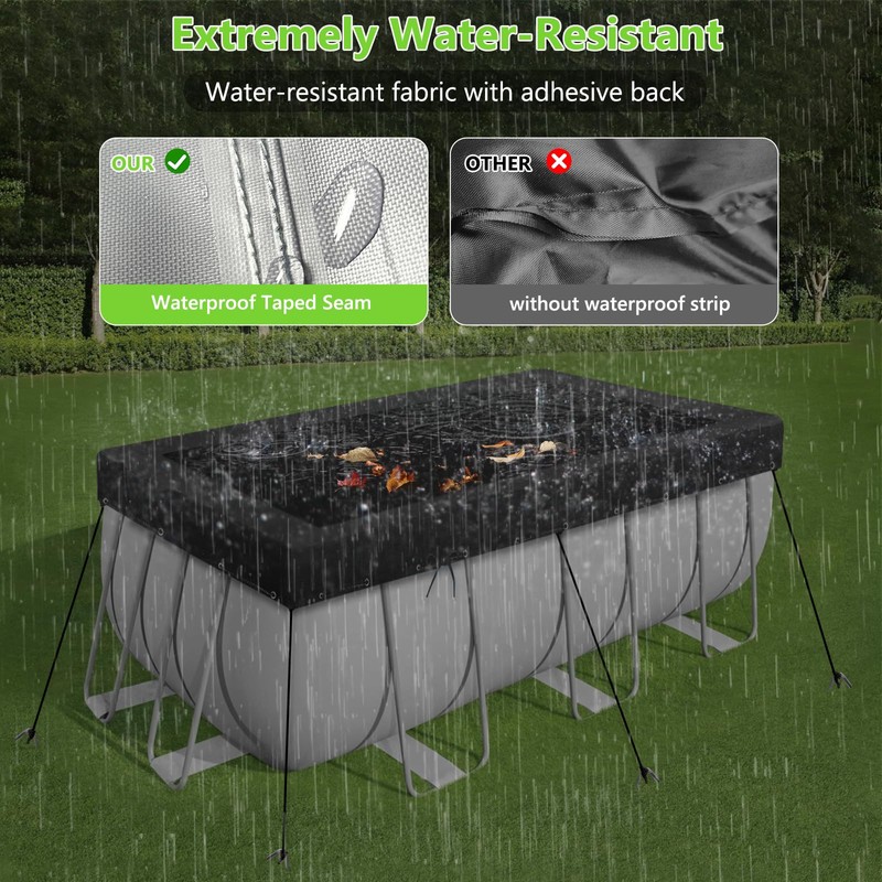 HIGHTQURO Rectangular Pool Cover for Above Ground Pools,Solar Oval Pool