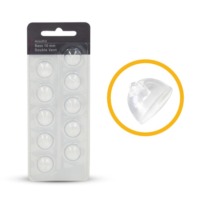 Hearing360 MiniFit Bass Double Vent Dome Hearing Aid Domes Compatible