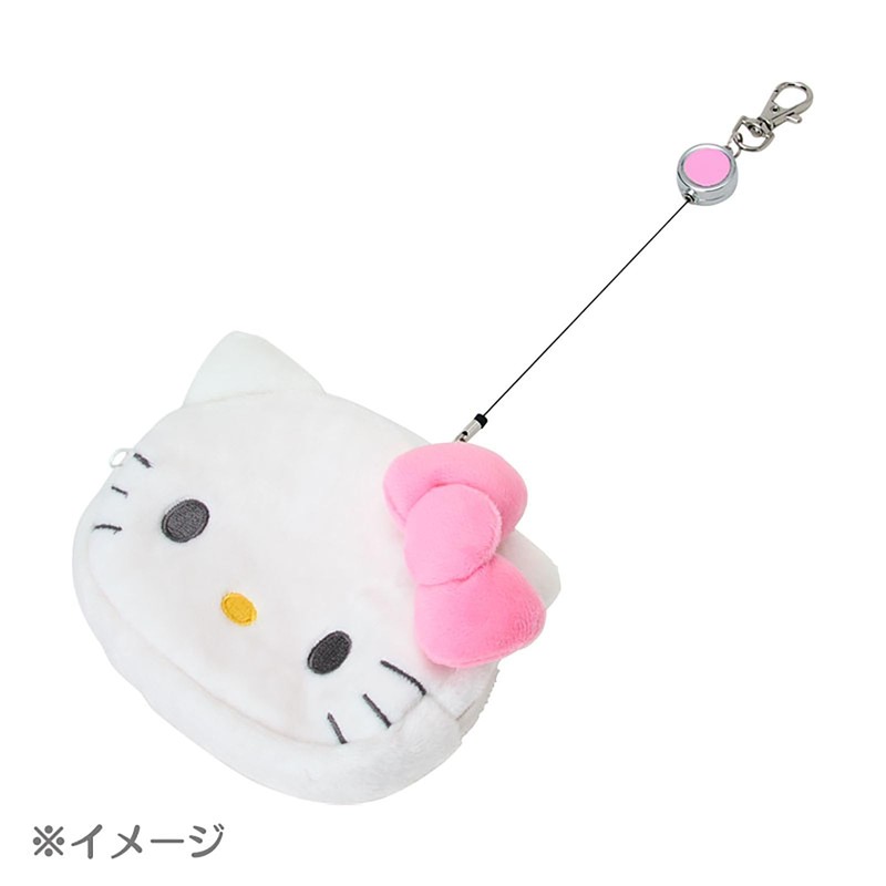Sanrio Face-shaped Pass Case & Pouch Kuromi Cotton, PVC, Steel,