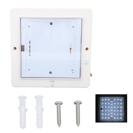 8x8 Inch DC 12‑24V Square RV Cabin Ceiling Lamp 9W LED Interior Ceiling Roof Light Cabin Lamp for Car Trailer Camper Marine Boats Pure White Light 6000‑6500k