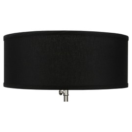 FenchelShades.com 18" Top Diameter x 18" Bottom Diameter 7" Height Cylinder Drum Lampshade USA Made (Black)