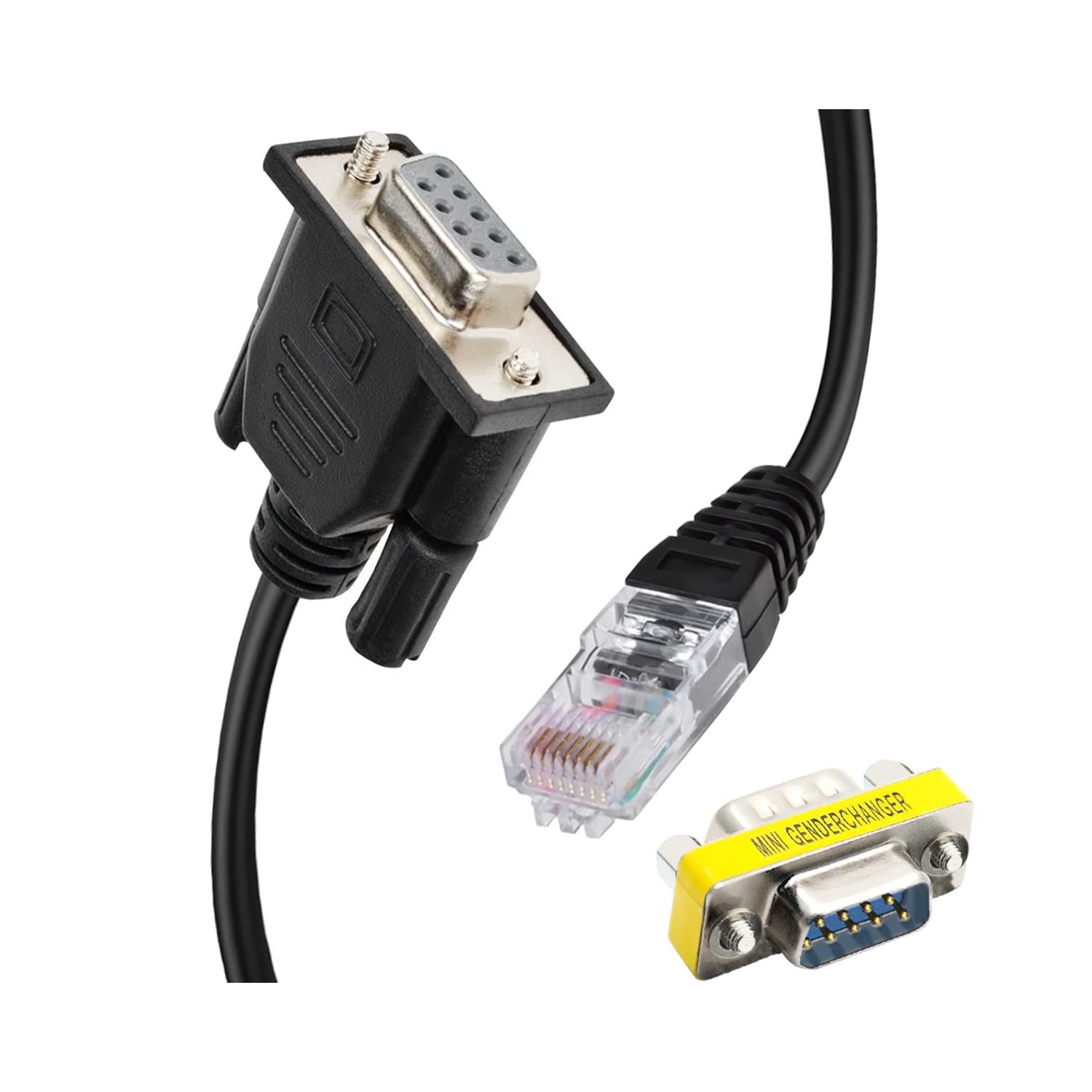 DKARDU RJ45 to RS232 DB9 Serial Female 9 Pin to RJ45 Female Cat5 ...