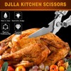 DJLLA Poultry Scissors Kitchen Scissors Silver Stainless Steel Multi-Purpose Scissors