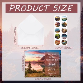 Jetec 60 Pieces Encouragement Cards Religious Cards with 60 Pieces Envelopes Stickers Bible Verse Cards Inspirational Greeting Cards Pastor Appreciation Cards, 4 x 6 Inch(Scenery)