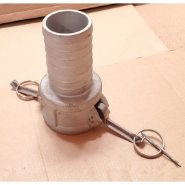 Unbranded C-200 2" Aluminum Female Camlock Coupling w/ Barbed Hose Shank Fitting - NEW