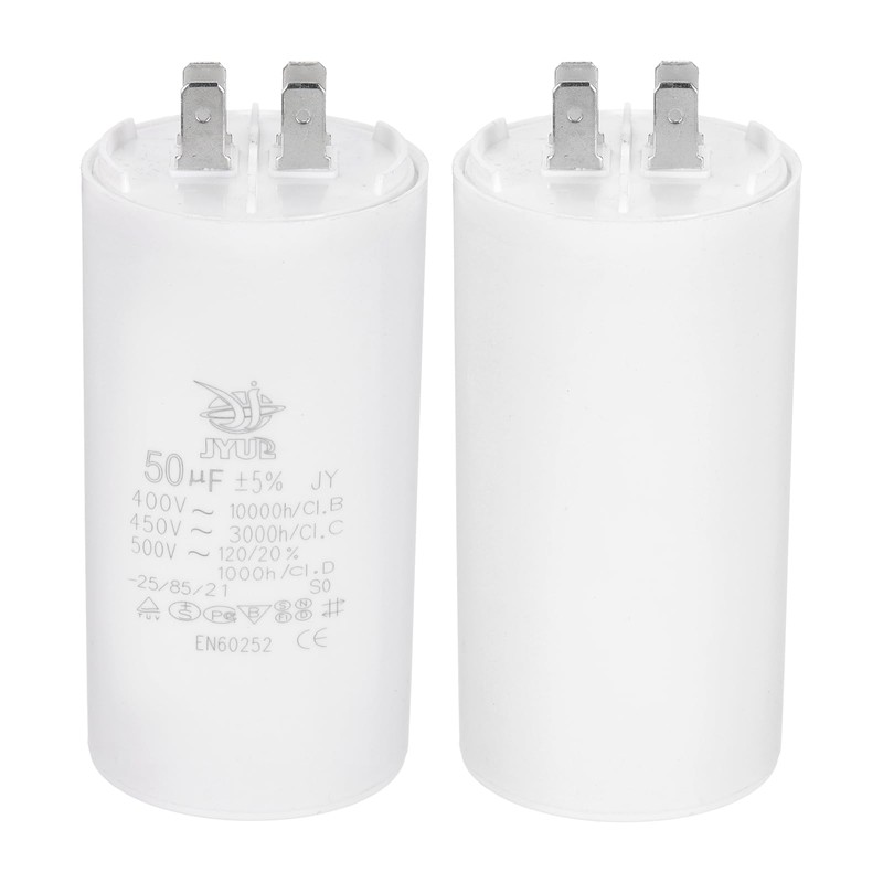 PATIKIL CBB60 50uF Run Capacitor,2 Pcs AC450V 4 Pin Double