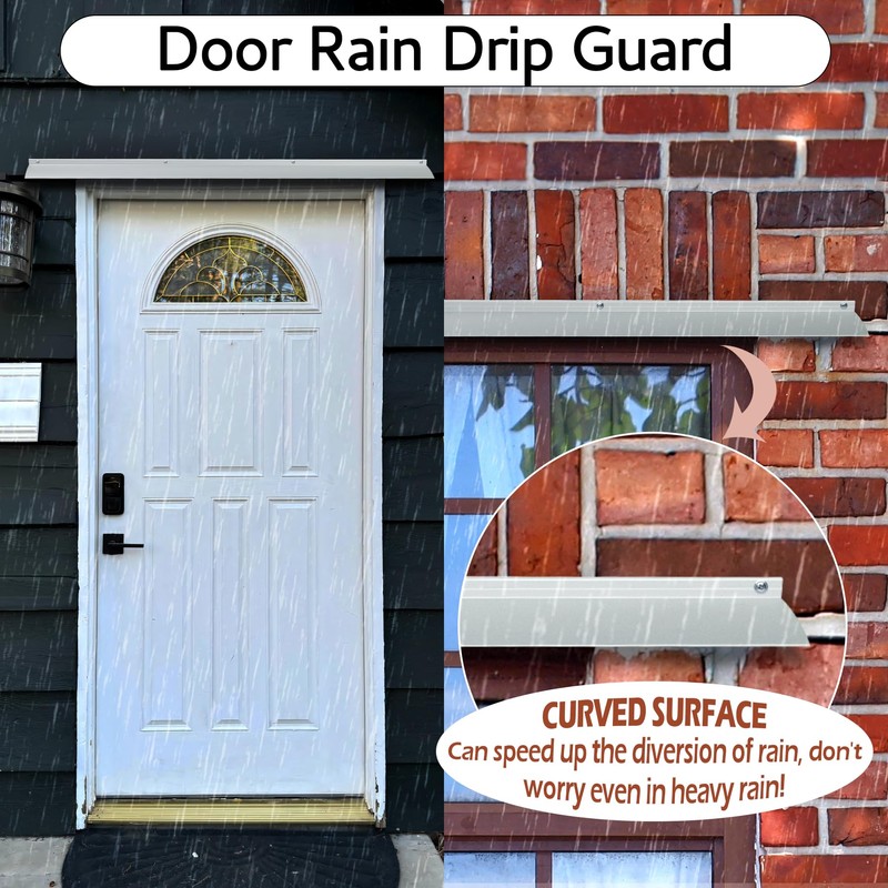 Door Rain Drip Guard, 40 Inch Anodized Aluminum Door Drip
