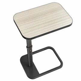Kitstorack TV Tray Table, Adjustable Height & Rounded Metal Corners, Snack Table for Couch, Sofa, Bed, Chair, Living Room, C Shaped End Side Table for Eating, Dinner or Laptop, Small Spaces, Gray