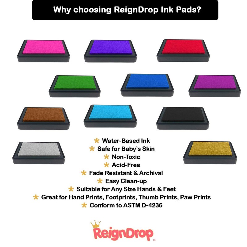 ReignDrop Ink Pad For Baby Footprint & Handprint - Creates