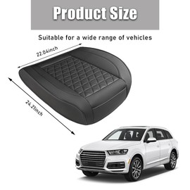 Povtii - Funda para asiento delantero de coche, 22 x 24 pulgadas, funda de piel sintética de lujo, cómoda funda antideslizante para asiento trasero con envoltura completa, accesorios universales para