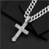 Decixde Cuban Chain Cross Necklace for Men 18K Gold Plated