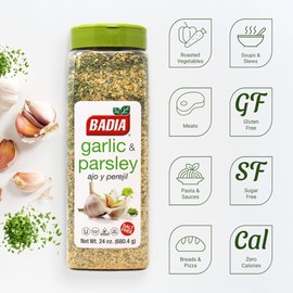 Badia Garlic and Parsley Seasoning, 24 oz – Ideal for Cooking, Grilling and Seasoning Seafood, Meats & Veggies